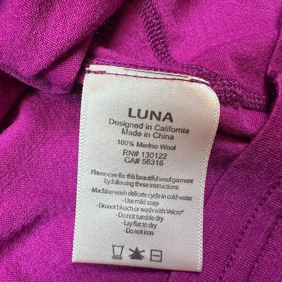 Luna 100% Merino Wool Skiing Ski Baselayer Top Fuchsia Pink Women's Size Medium - Picture 7 of 8